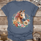 Blonde Floral Horse T-Shirt,