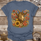 Floral Goat Art T-Shirt