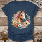 Blonde Floral Horse T-Shirt,