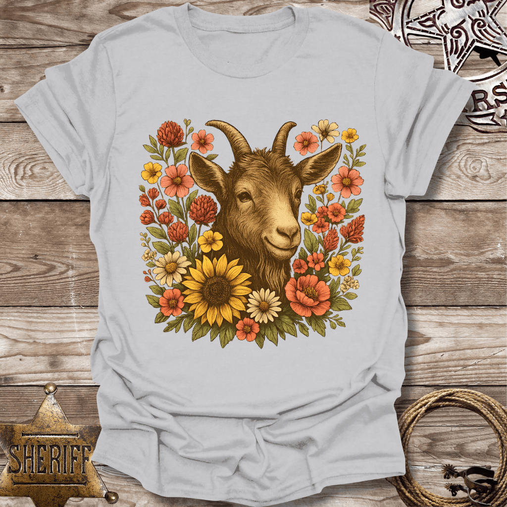Floral Goat Art T-Shirt