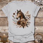 Floral Horses Head T-Shirt