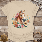 Blonde Floral Horse T-Shirt,
