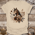 Floral Horses Head T-Shirt