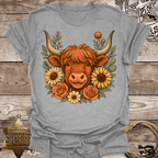 Highland Cow Floral T-Shirt