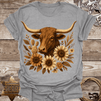 Rustic Floral Longhorn T-Shirt